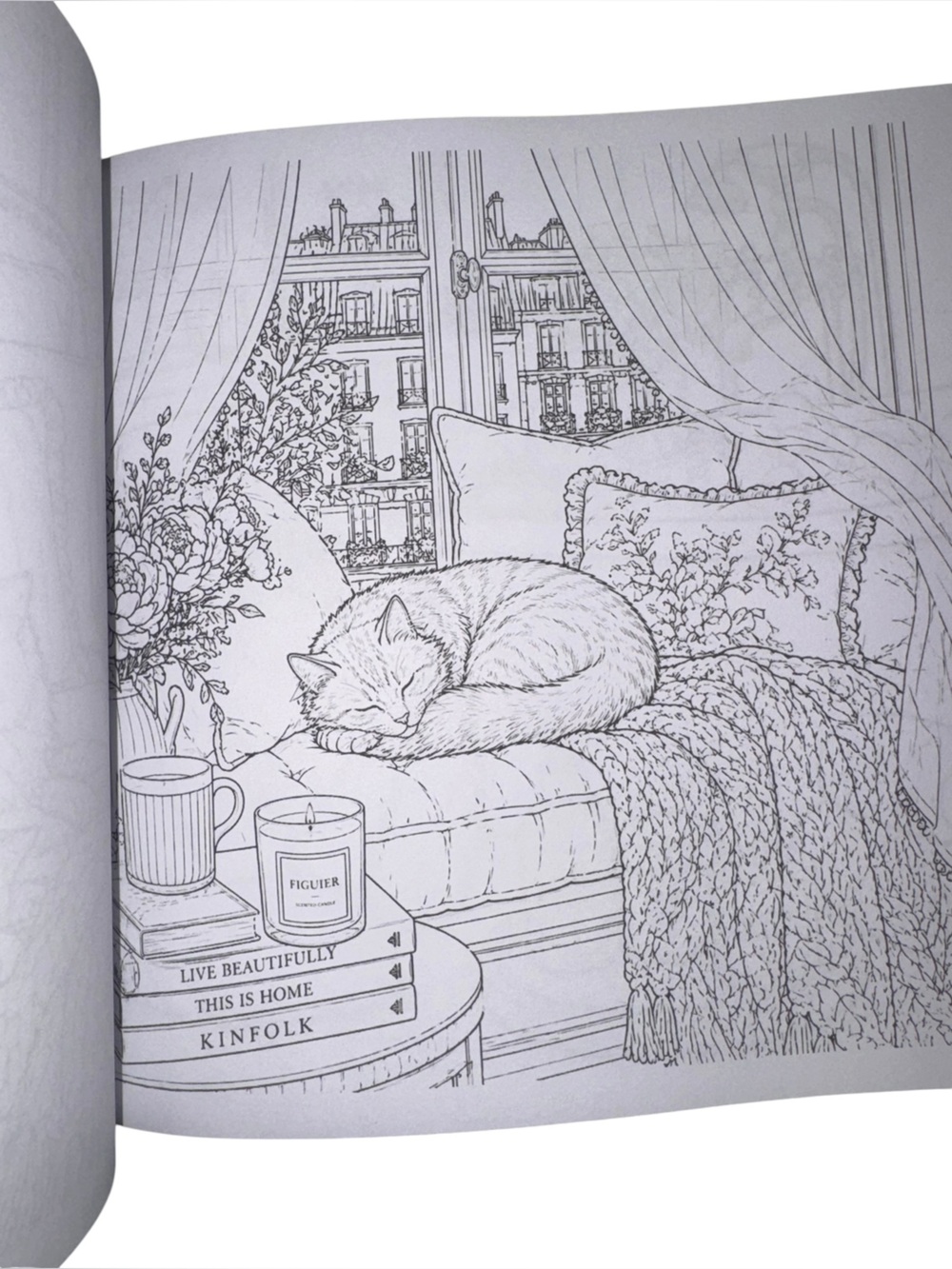 Cozy Cats Adult Coloring Book - Coral & Cream Cover - Picture 4 of 6